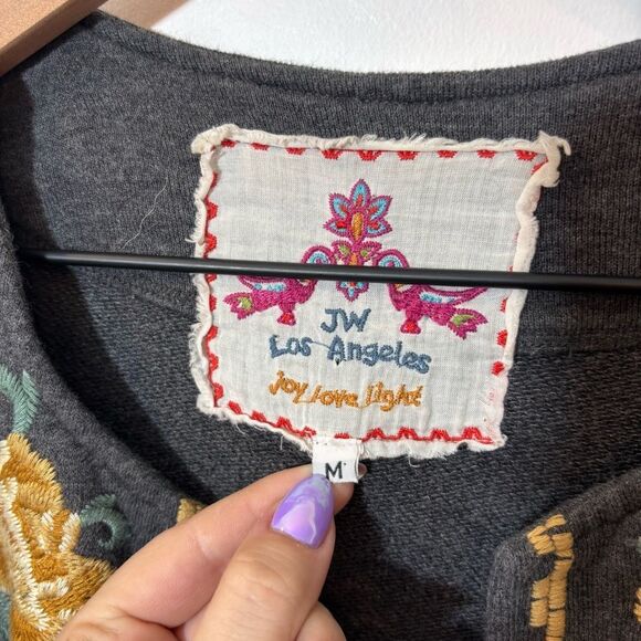 Johnny Was Los Angeles Floral Embroidered open front cardigan Size Medium JWLA - Picture 6 of 12
